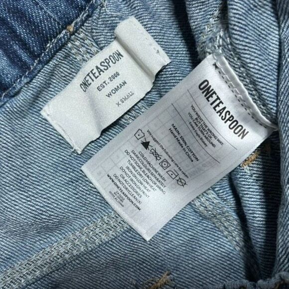 One Teaspoon Denim Joggers Boyfriend Fit Distressed Drawstring Waist X Small - Picture 4 of 4